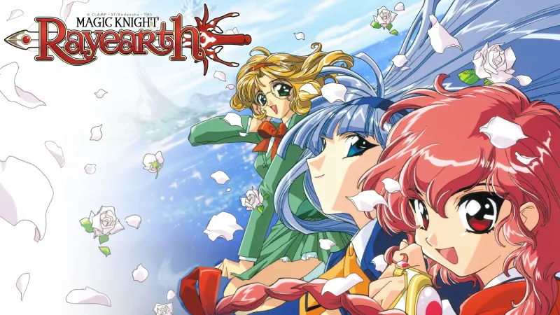 Magic Knight Rayearth, Anime series, Hikaru, Umi and Fuu, Rose petals, 4K wallpaper