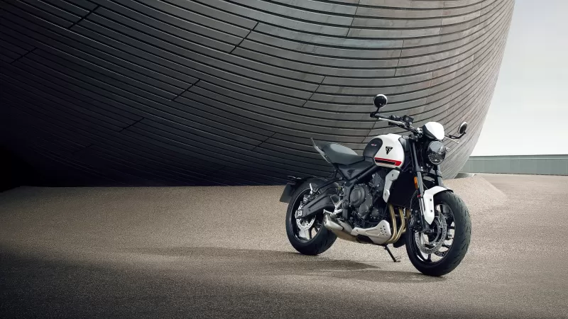 Triumph Trident 660 wallpaper, White and black, Curved building, 2021