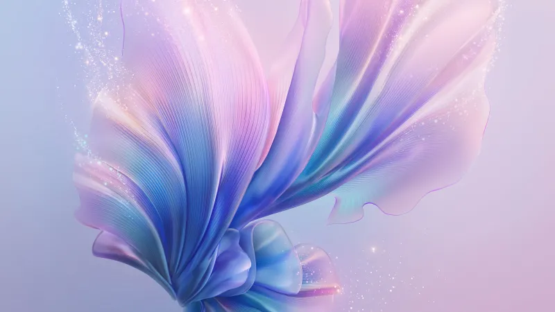 Huawei stock wallpaper, Translucent petals, Pastel gradient, 4K wallpaper