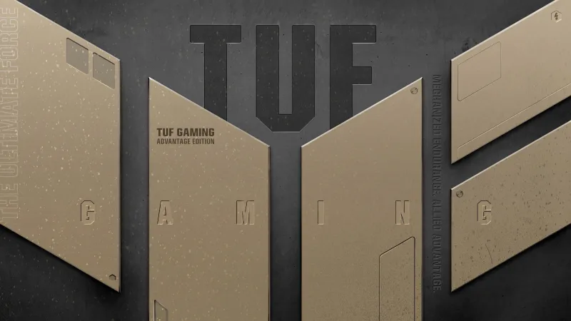 ASUS TUF Gaming wallpaper, Tan panels, Dark industrial