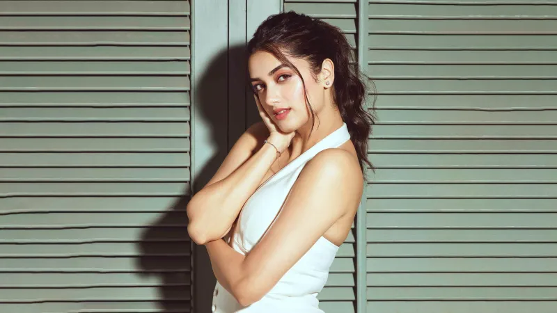 Bhagyashri Borse, White outfit, Indian actress, Photoshoot, 5K wallpaper