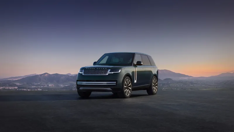 Range Rover Electric wallpaper, Luxury SUV, Dusk mountains, 2027, 8K