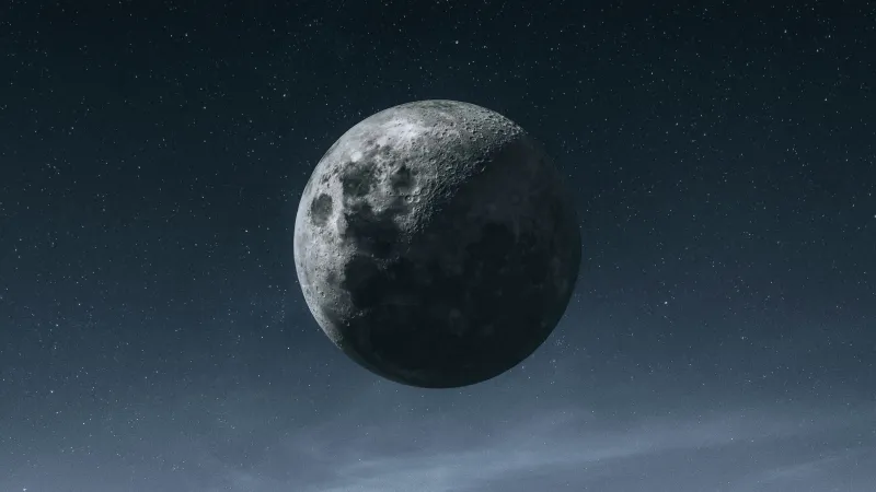 Moon in a starry sky wallpaper, Night, Astrophotography