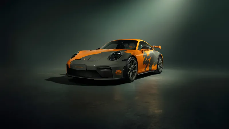 Porsche 911 GT3 wallpaper, 25 Years of Porsche in China, Orange livery, 2026