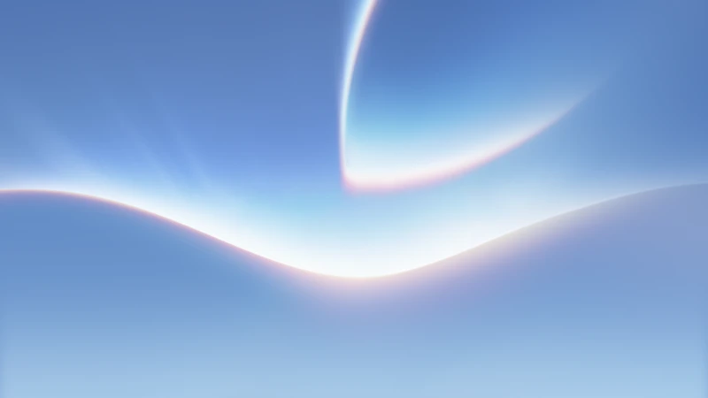 Shining Apple logo, Glowing, Blue background 5K