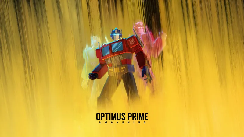 Optimus Prime: Awakening, Transformers, Yellow background, 8K wallpaper