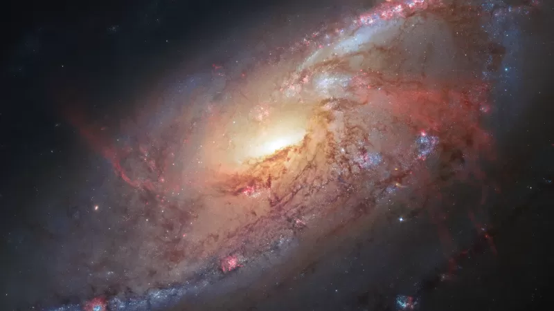Spiral galaxy, Messier 106, Constellation, Nebula, Stars, Astronomy, Cosmos, 5K