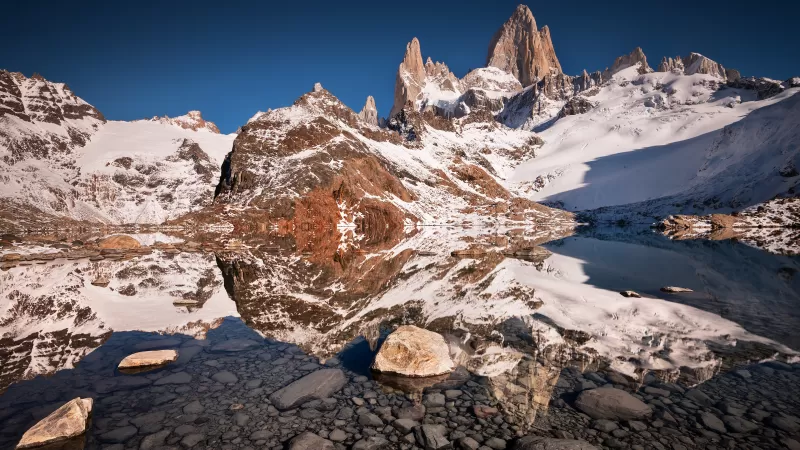 Mount Fitz Roy, Laguna de los Tres, Patagonia, 4K wallpaper