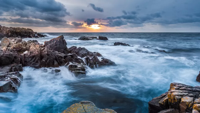Kullaberg, Sweden, Rocky coast, 4K wallpaper