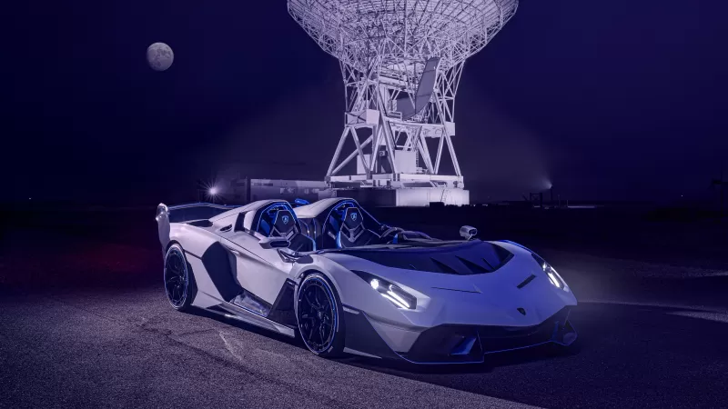 Lamborghini SC20, 2021, Full moon, Night