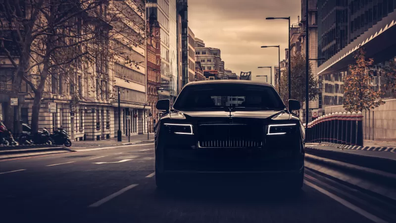 Rolls-Royce Ghost, 2021, Dark, Black cars, 5K