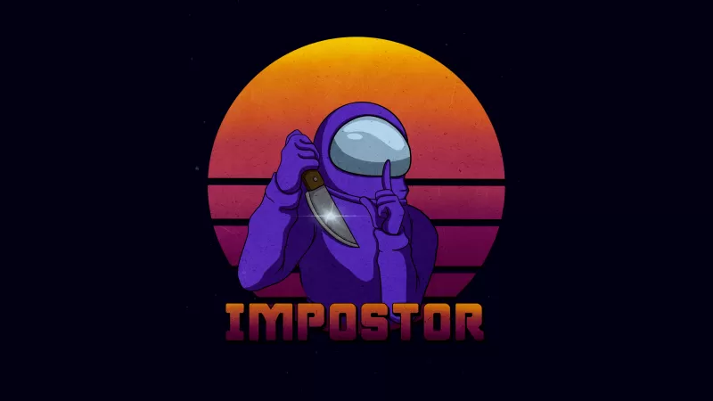 Impostor, Among Us, iOS Games, Android games, PC Games, Black background, 5K, 8K