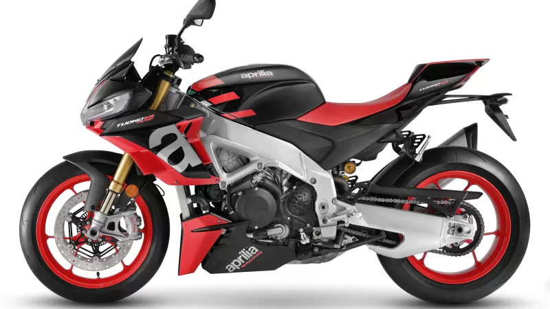 Aprilia Tuono 660 Factory, Black and red, White background, 2022, 5K wallpaper