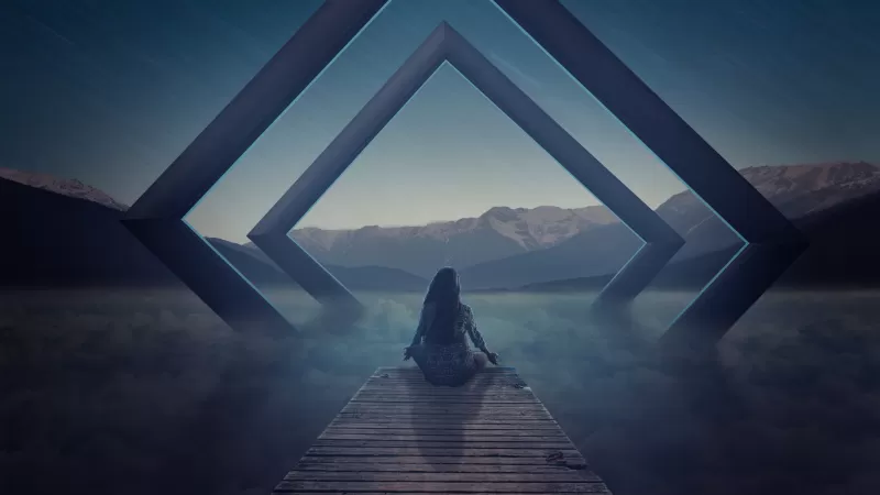 Alone, Meditation, Spiritual, Landscape, Evening, Surreal