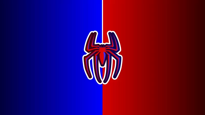 Spider-Man, Logo, Red background, Minimal art, Marvel Superheroes, 5K, 8K, 12K
