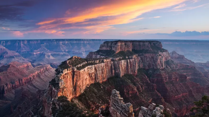 Cape Royal, Grand Canyon, Rock formations, Landscape, Tourist attraction, Sunset, Scenery