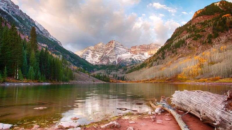 Maroon Bells wallpaper, Autumn aspens, Maroon Lake