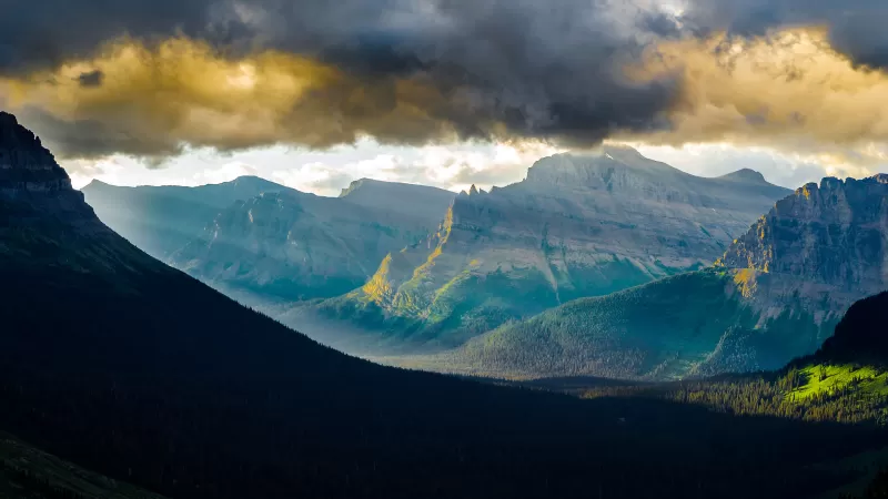 Logan Pass wallpaper, Glacier National Park, Storm clouds