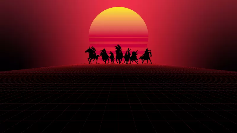 Red Dead Redemption, Synthwave, Outrun, 5K, 8K