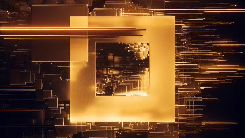 Square, Glitch, Golden