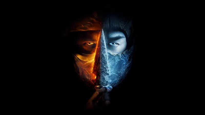 Mortal Kombat, 2021 Movies, Scorpion, Sub-Zero, Black background, 5K, 8K