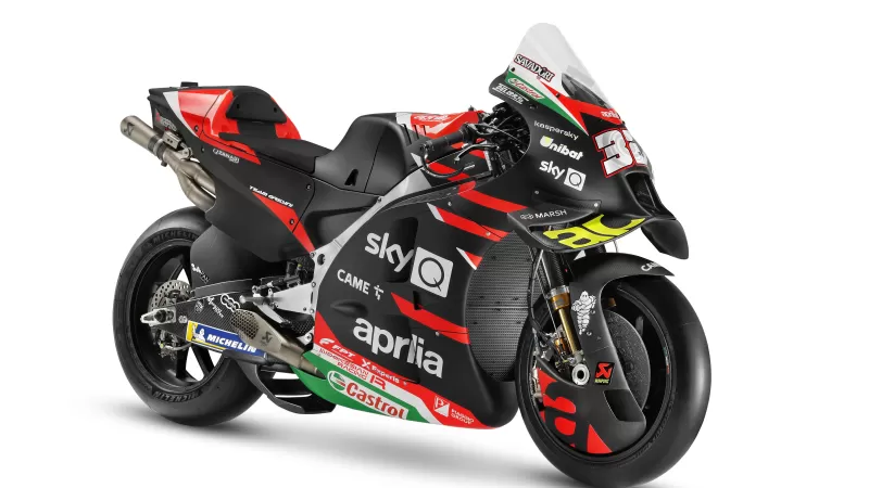 Aprilia RS-GP 2021, MotoGP bike, Aprilia Racing livery, White background, 5K wallpaper