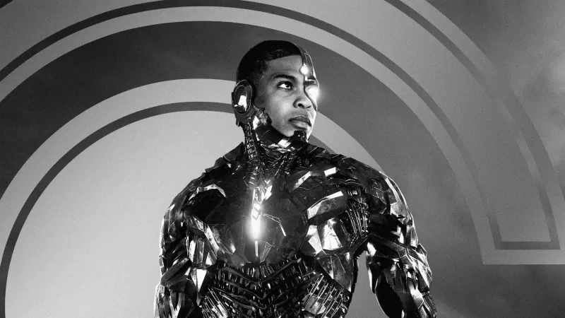 Zack Snyder's Justice League, 2021 Movies, Cyborg, Ray Fisher, DC Comics, DC Superheroes, Monochrome