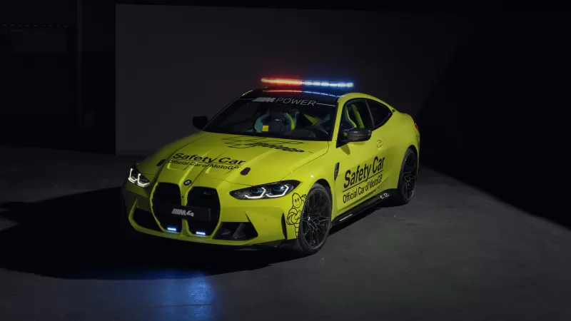 BMW M4 Competition, MotoGP Safety Car, 2021, Dark background, 5K, 8K