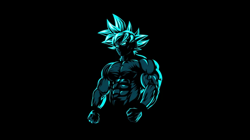 Goku, Beast Mode, AMOLED, Black background, Minimal