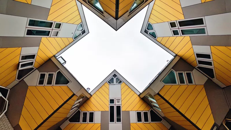 Modern architecture, Sky view, Rotterdam, Netherlands