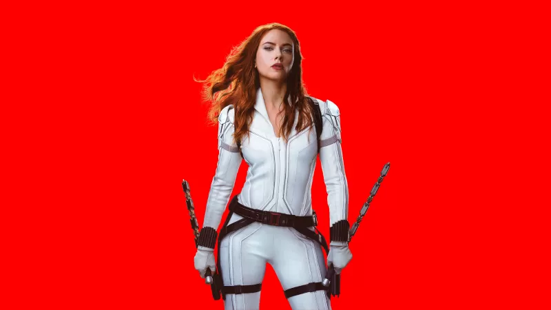 Black Widow, Scarlett Johansson, DC Comics, 2020 Movies, Red background, 5K, 8K