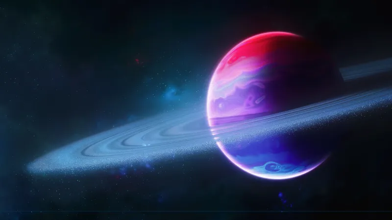 Planet, Rings of Saturn, Colorful, Astronomy, Ultrawide, Dual Monitor, Panorama