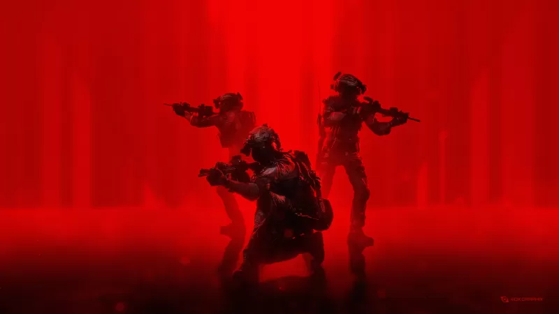 Soldiers, Military, Operation, Red background