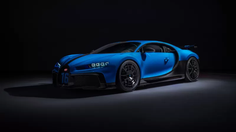 Bugatti Chiron Pur Sport, Sports cars, Hypercars, Black background, 5K