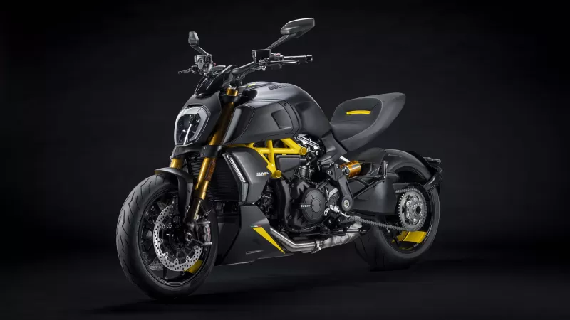 Ducati Diavel 1260 S Black and Steel, Sports bikes, Dark background