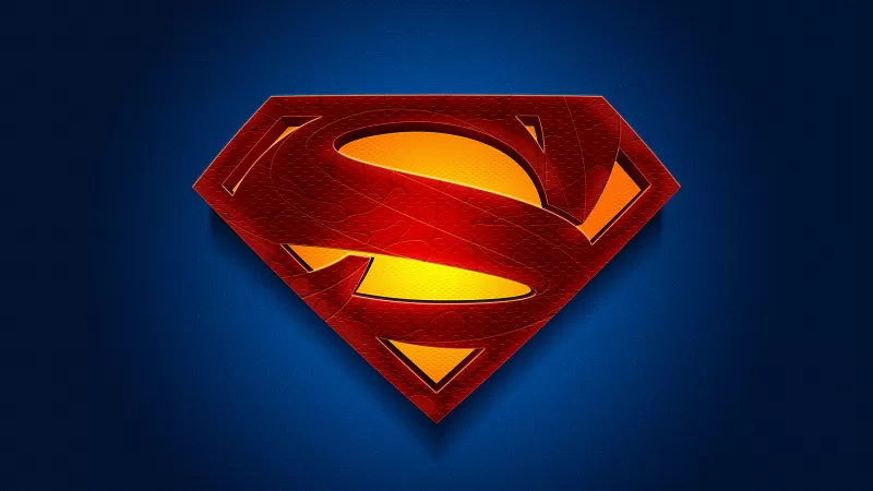 Superman, Logo, DC Superheroes, Blue background