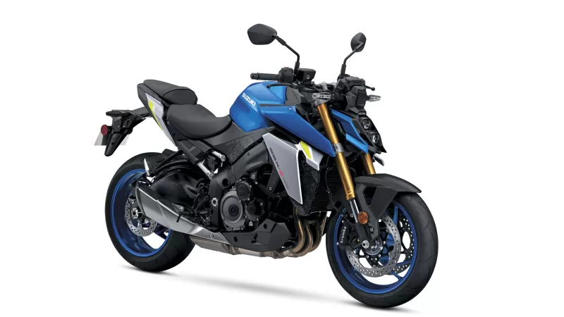 Suzuki GSX-S1000 wallpaper, Blue streetfighter, White background, 2022