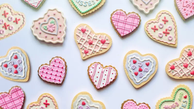 Cookies, Heart shape, Valentine's Day, Romantic, Pink