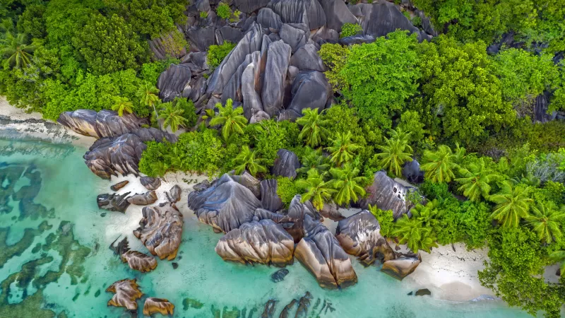 Anse Source d'Argent, La Digue, Seychelles, 5K wallpaper