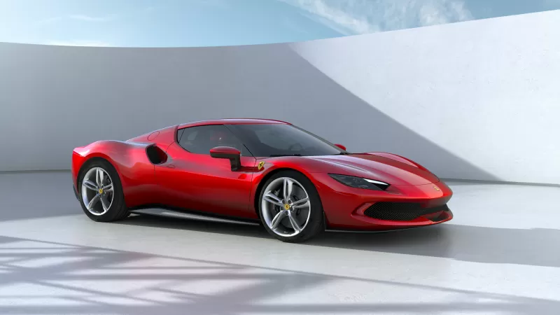 Ferrari 296 GTB, Hybrid sports car, Red cars, 2022, 5K
