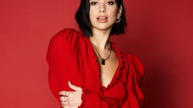 Dua Lipa, Model, Singer, Red background