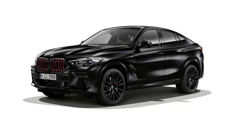BMW X6 M50i Edition Black Vermilion, Limited edition, Black cars, White background, 5K, 8K, 2021