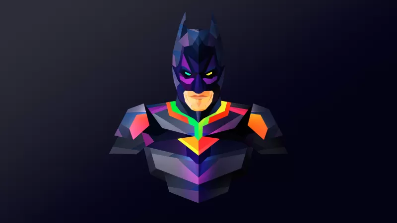 Batman, DC Superheroes, Colorful, Dark background, Minimal art