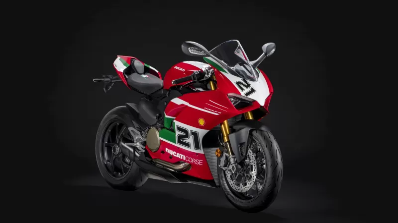 Ducati Panigale V2 Bayliss, Sports bikes, 5K, 2021, Black background, 8K