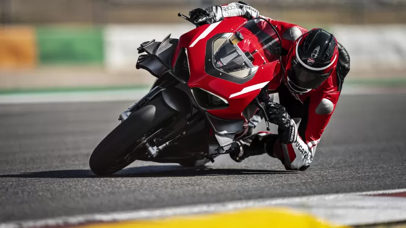 Ducati Superleggera V4 wallpaper, Knee down, Race track, Rider, 2021