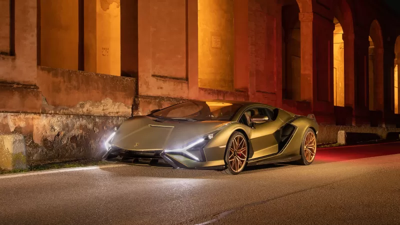Lamborghini Sián FKP 37, Hybrid cars, Sports cars, 2021, 5K