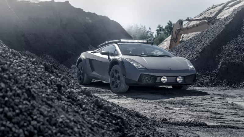 Lamborghini Gallardo Offroad wallpaper, Safari build, Gravel quarry, Light bar