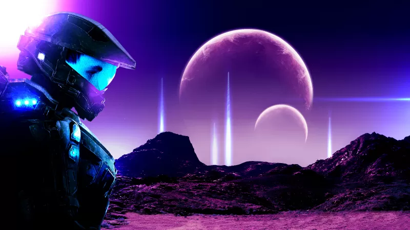 Planets, Halo, Exosuit, Robotic, Spacescape, Future, Fantasy, Master Chief