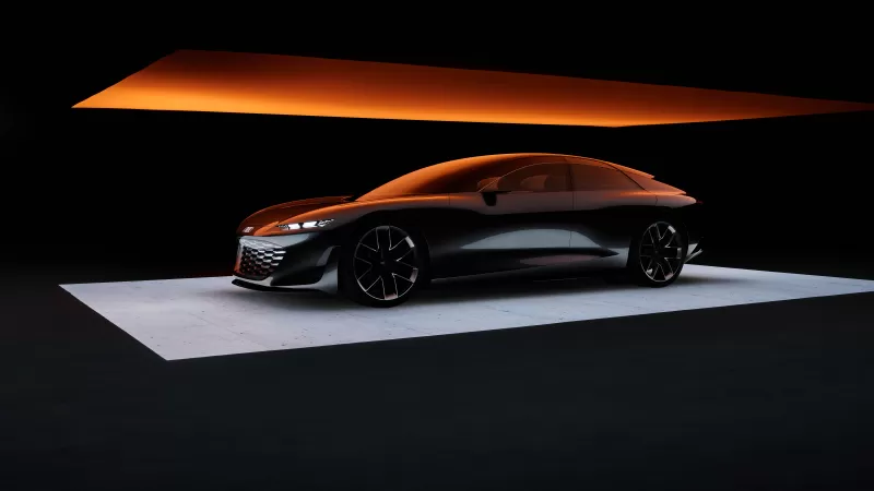 Audi grandsphere concept, Electric cars, Concept cars, 2021, Black background, 5K, 8K
