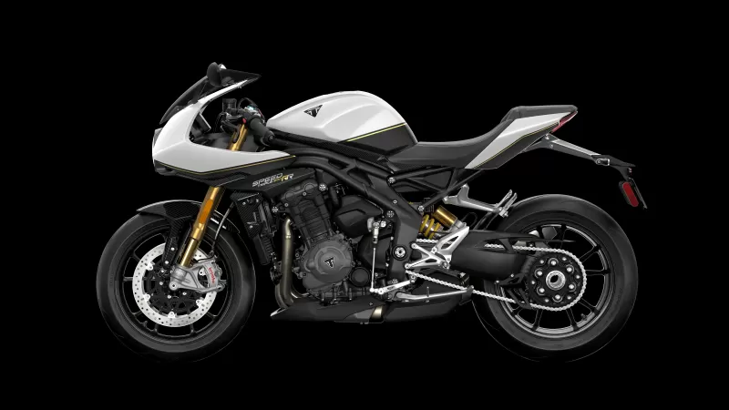 Triumph Speed Triple 1200RS, Black background, Sports bikes, 5K, 8K wallpaper